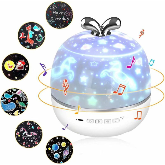 Langray - 3 in 1 Child Projector Night Light, led Bluetooth Speaker Star Sky Projector 360 ° Rotating Baby Child Bedside Lamp with Remote Control for