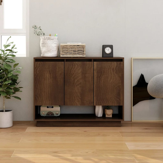 Sideboard Brown Oak 97x31x75 cm Chipboard