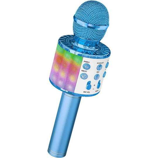 FVO - Wireless Karaoke Microphone, Kids Karaoke Microphone with Dancing led Lights, Bluetooth Microphone for Children Girl Boy for Party Singing