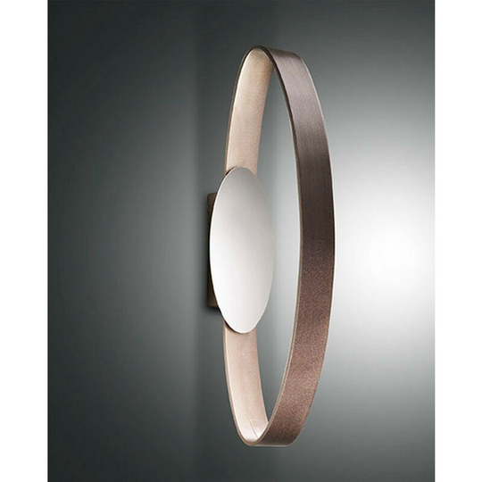 Fabas Luce Gaby Integrated led Wall Light Metallized Brown Glass, IP44