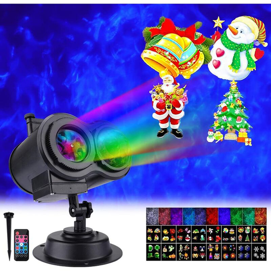 Thsinde - Christmas led projector lamp, Light water wave / waterproofing projector with remote control, lamp Projection Lighting Decoration Decor