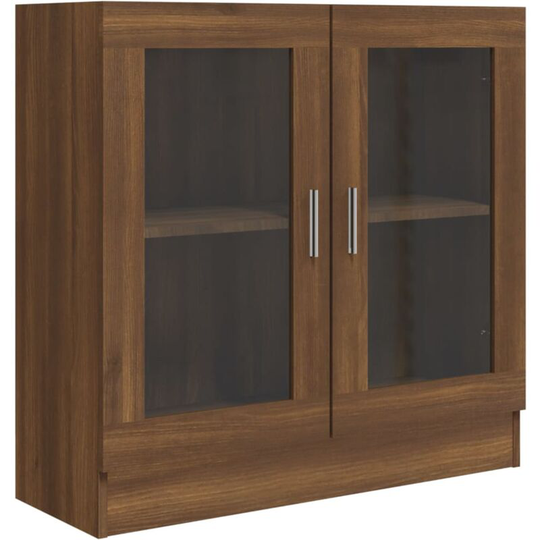 Vitrine Cabinet Brown Oak 82.5x30.5x80 cm Engineered Wood vidaXL - Brown