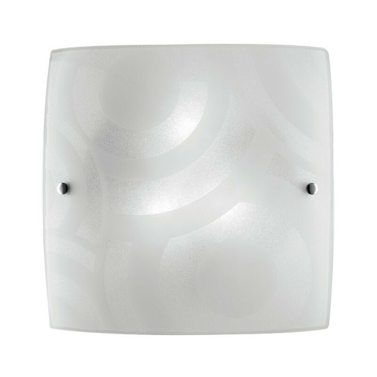 Fan Europe miro 4 Light Patterned Glass Flush Ceiling Light White 50x50cm