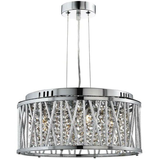 Searchlight Elise - 4 Light Ceiling Pendant Chrome with Crystals, G9