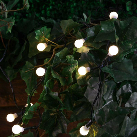 10m Solar Power White Berry led String Fairy Lights | Outdoor Garden Decoration - Warm White
