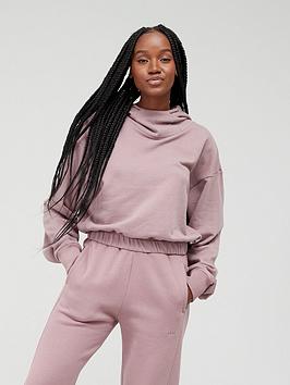 Adidas Studio Lounge Crop Hoodie - Light Red