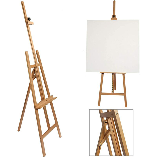 Artist Easel - Professional Studio Easel A-Frame Floor Standing Easel Tripod for Painting and Sketching, Artists - 100% Solid Beech Wood
