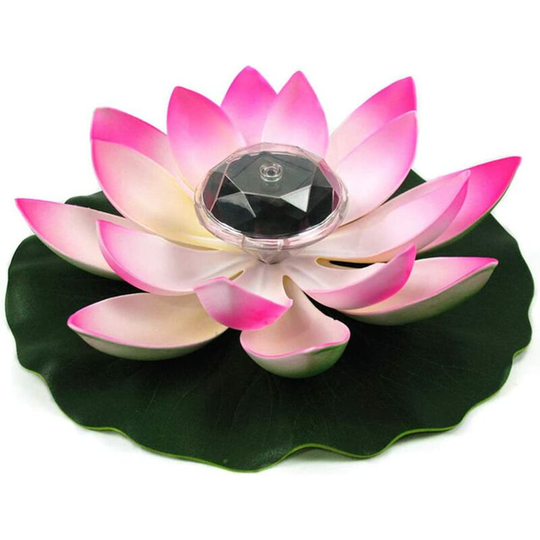 Floating Lotus Light, Solar Powered Waterproof Lotus Flower Lamp 7 Colors Changing Landscape Lights for Garden Pool Party