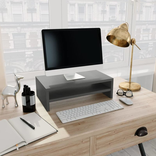 Hommoo - Monitor Stand Grey 42x24x13 cm Chipboard VD31247