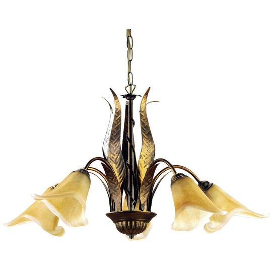 Onli Alga Multi Arm Pendant Ceiling Light, Glass Shades, 5x E14