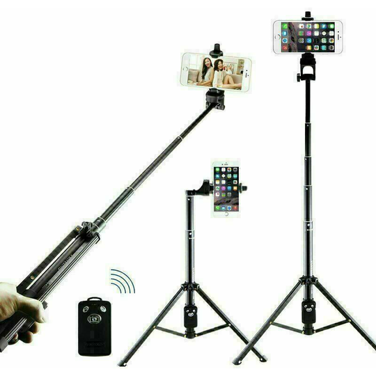 Thsinde - Bluetooth Selfie Stick, Selfie Stick Tripod Monopod with Remote Control, Telescopic Adjustable Stick with Phone Holder for Smartphones