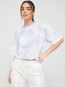 Nike NSW Icon Clash Printed T-shirt - Light Blue/White, Light Blue/White, Size Xl, Women