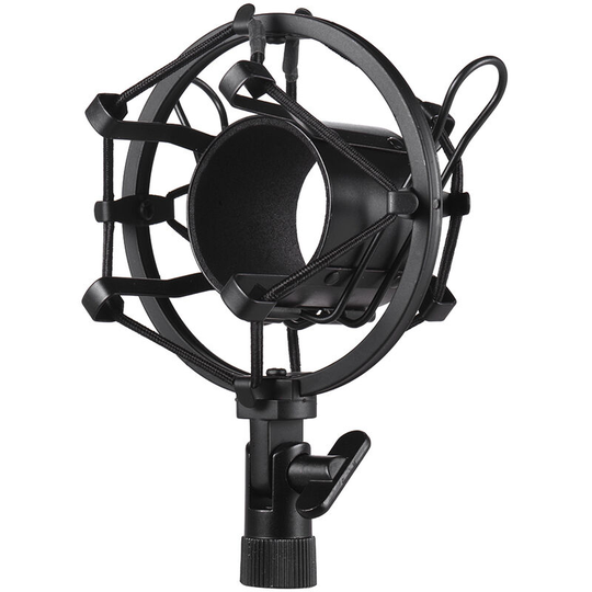 Metal Univerdal Condenser Microphone Mic Shock Mount Holder Bracket Anti-vibration for On-line Broadcasting Studio Music Recording,Black - Black