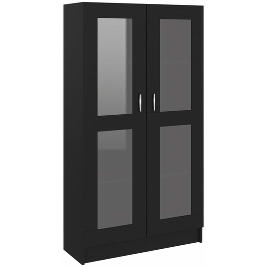 Vitrine Cabinet Black 82.5x30.5x150 cm Engineered Wood vidaXL - Black