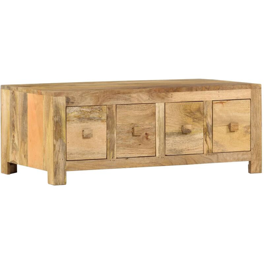 Coffee Table with 4 Drawers 90x50x35 cm Solid Mango Wood VDTD25954 - Topdeal