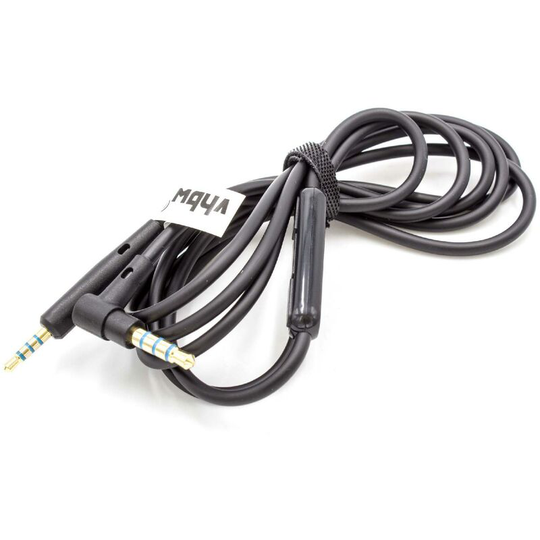 Vhbw - Audio aux Cable compatible with Bose QuietComfort QC-35, QC35 Headphones - Audio Cable, 3.5 mm Jack, Microphone, Answer Button Black