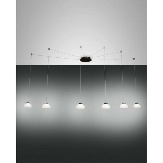 Fabas Luce Arabella led Cluster Pendant Ceiling Light White Glass