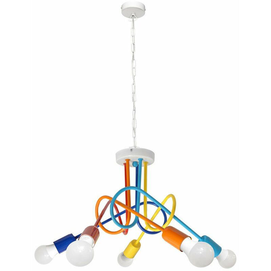 Helam Oxford Multi Arm Pendant Ceiling Light White, Multi-Coloured 60cm