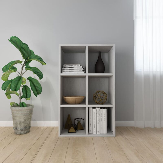 Devenirriche - Book Cabinet/Sideboard Concrete Grey 66x30x97.8 cm Chipboard - Grey