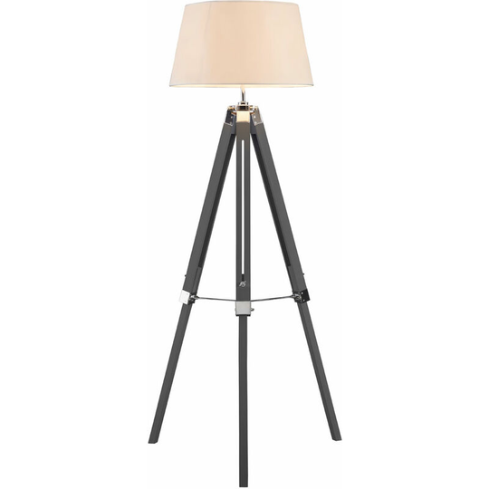 Premier Housewares - Floor Lamp Contemporary Floor Lamps For Living Room Reading Light With Tripod Base Grey Metal Standing Lamp 48 x 48 x 144