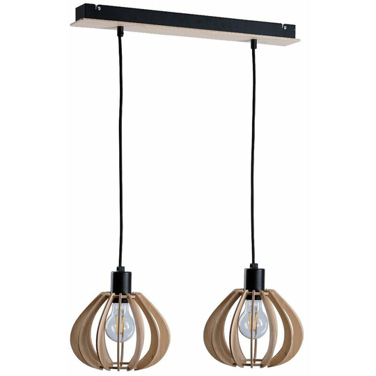 Keter Nicoleta Bar Pendant Ceiling Light Black, 52cm, 2x E27