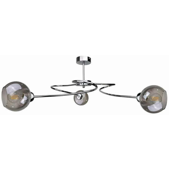 Keter Blom Multi Arm Semi Flush Ceiling Light Silver, 65cm, 3x E27
