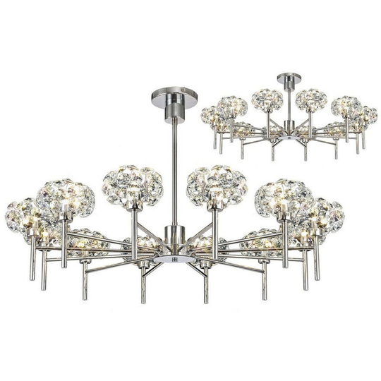 Luminosa , 12 Light G9 Telescopic Light With Polished Chrome And Crystal Shade
