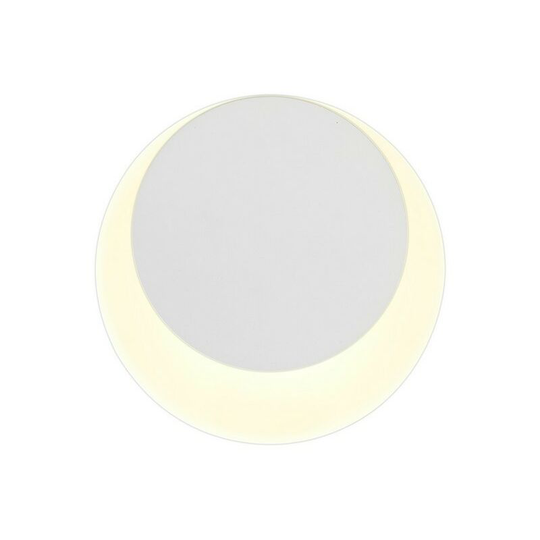 Magnetic Base Wall Lamp, 12W led 3000K 498lm, 15, 19cm Round Top Offset, Sand White, Acrylic Frosted Diffuser - Luminosa Lighting
