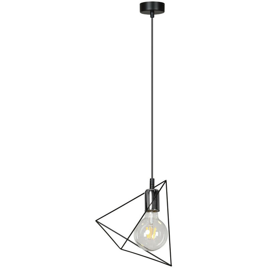 Emibig Dex Black Wire Frame Pendant Ceiling Light 1x E27