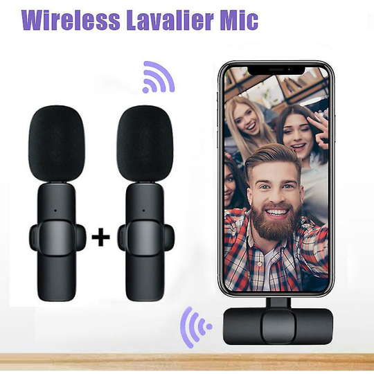 Thsinde - Wireless Lavalier Microphone Portable Audio Video Recording Mini Microphone For Iphone Android Live Game Phone Microphone