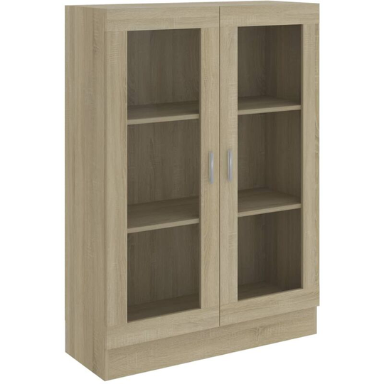 Vitrine Cabinet Sonoma Oak 82.5x30.5x115 cm Engineered Wood Vidaxl Brown