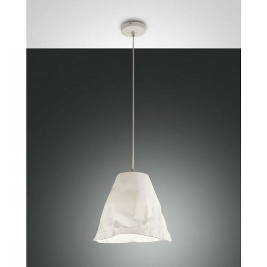 Fabas Luce Crumple Dome Pendant Ceiling Lights White Glass, E27