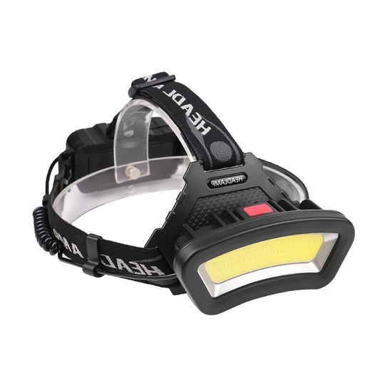 Aougo - cob led Headlamp, usb Rechargeable Waterproof Headlight 2000 Lumens, with Red Light, Helmet Work Light, Car Maintenance and Construction,