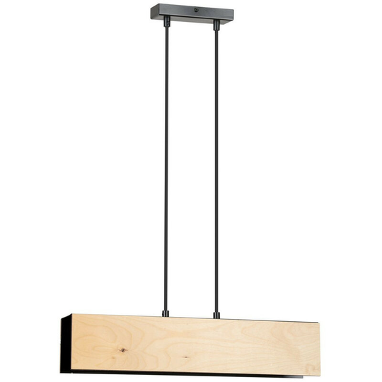 Emibig Lighting - Emibig Carlo Black Bar Pendant Ceiling Light 2x E27