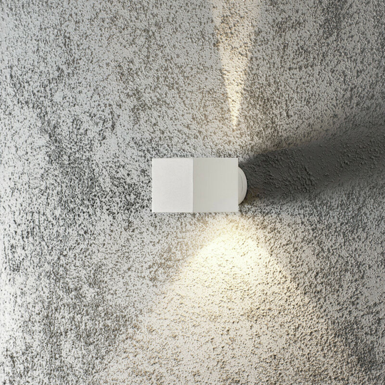 Konstsmide Modena Outdoor Modern Up Down Sqaure Wall Light White, IP44