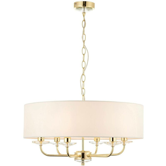 Endon Nixon - 6 Light Multi Arm Ceiling Pendant Brass, E14