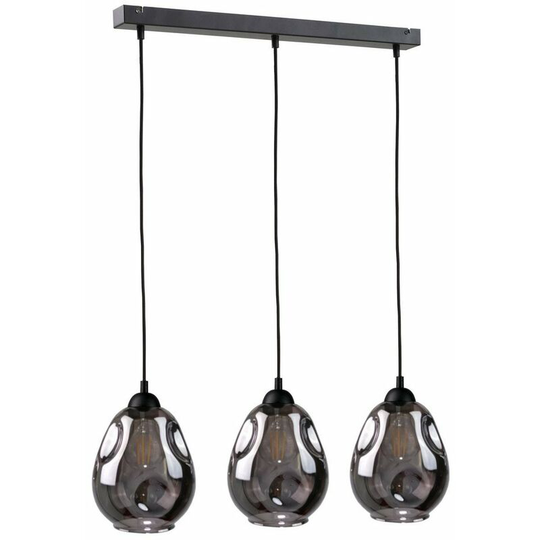 Keter Loki Bar Pendant Ceiling Light Black, 60cm, 3x E27