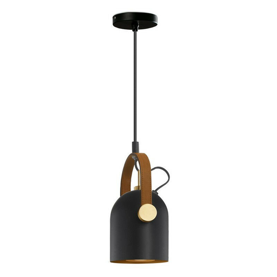 Schuller Adame - Pendant Light Dome Light, Black, Brass, Gold, Leather, 1x E14