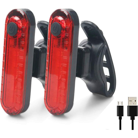 Aougo - Bike Rear Lights - 2 Pieces Bicycle Rear Lights, usb Rechargeable cob led Waterproof Rear Bike Lamp, 4 Lighting Modes to Ensure Safety and
