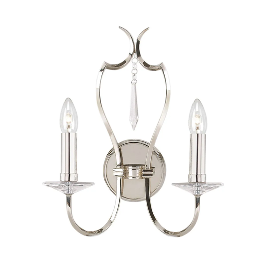 Elstead Lighting Pimlico 2 Light Wall Light Polished Nickel