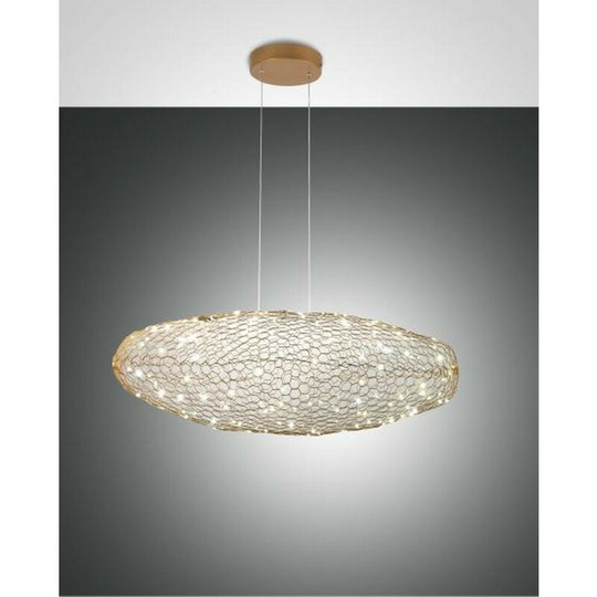 Fabas Luce Sumter led Spherical Pendant Ceiling Light Gold Matt Glass