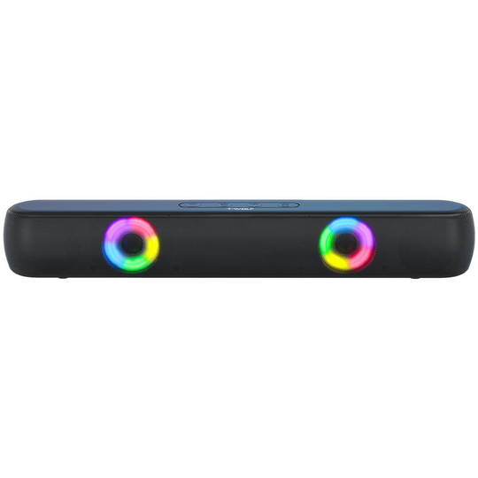 T-wolf BT320 Wireless bt Speaker Desktop Multimedia Speaker Colorful rgb Light Effect True Wireless Stereo Sound Support tf Card,Black - Black