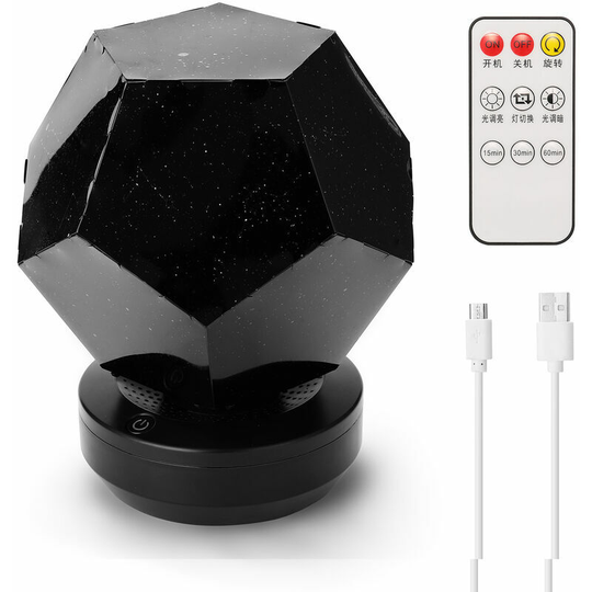 Monly - Starry sky projector, romantic dream rotating constellation projector, upgraded version of the three-color rotating remote control