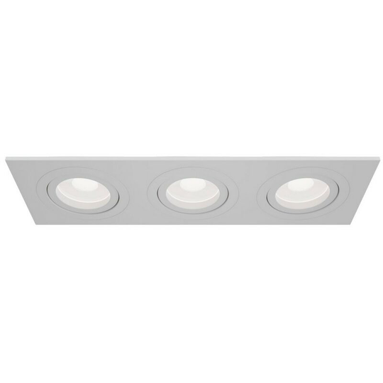 Atom Recessed Triple Square Downlight White, 3 Light, GU10