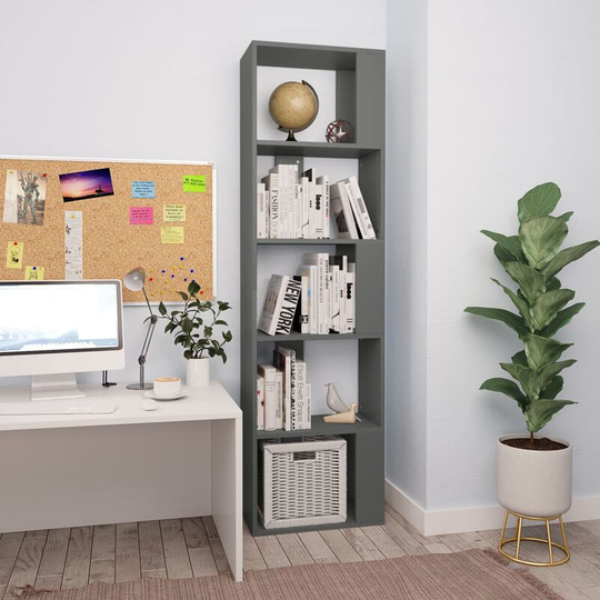 Topdeal - Book Cabinet/Room Divider Grey 45x24x159 cm Chipboard VDTD31139