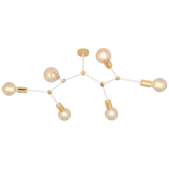 Emibig Code White Contemporary Multi Arm Semi Flush Ceiling light 6x E27