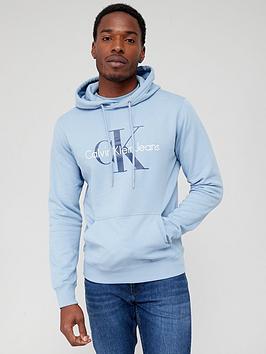 Calvin Klein Jeans Seasonal Monologo Regular Hoodie - Light Blue, Light Blue, Size S, Men