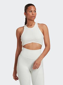 adidas Yoga Studio Wrapped Rib Tank Top - White, White, Size Xs, Women