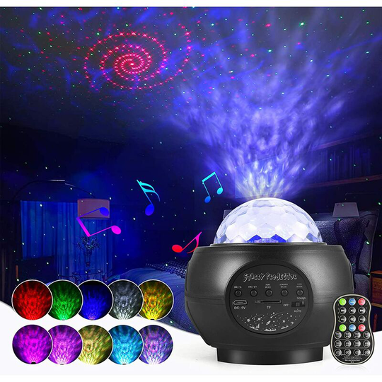 Denuotop - led Star Projector Lamp, Starry Projector Light with 27 Modes & Remote Control & Timer & Speaker & Bluetooth, Led Star Projector Lamp for