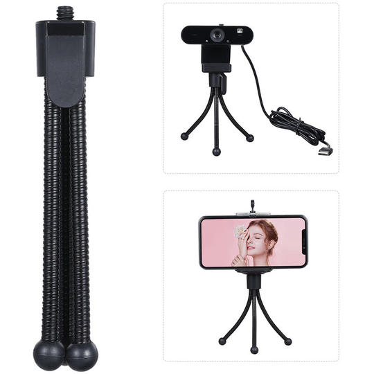 Asupermall - Mini Desktop Tripod Stand with 1/4 Inch Screw Hole Portable Folding Desktop Stand Mobile Tabletop Video Webcam Web Camera Bracket for